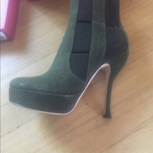 Jerome Rousseau green suede boots - Picture 2 of 5